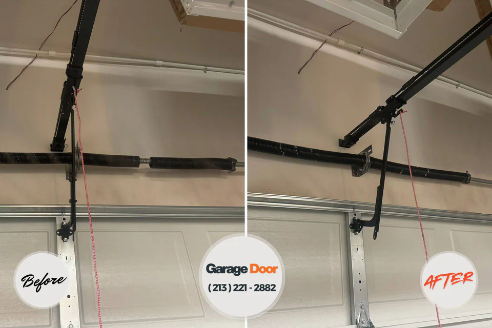 Before and after: garage door repair Raceland, KY